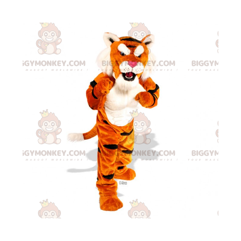 Zachtharige tijger BIGGYMONKEY™ mascottekostuum -