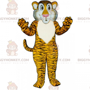 Traje de mascote BIGGYMONKEY™ Tigre de bochechas brancas –