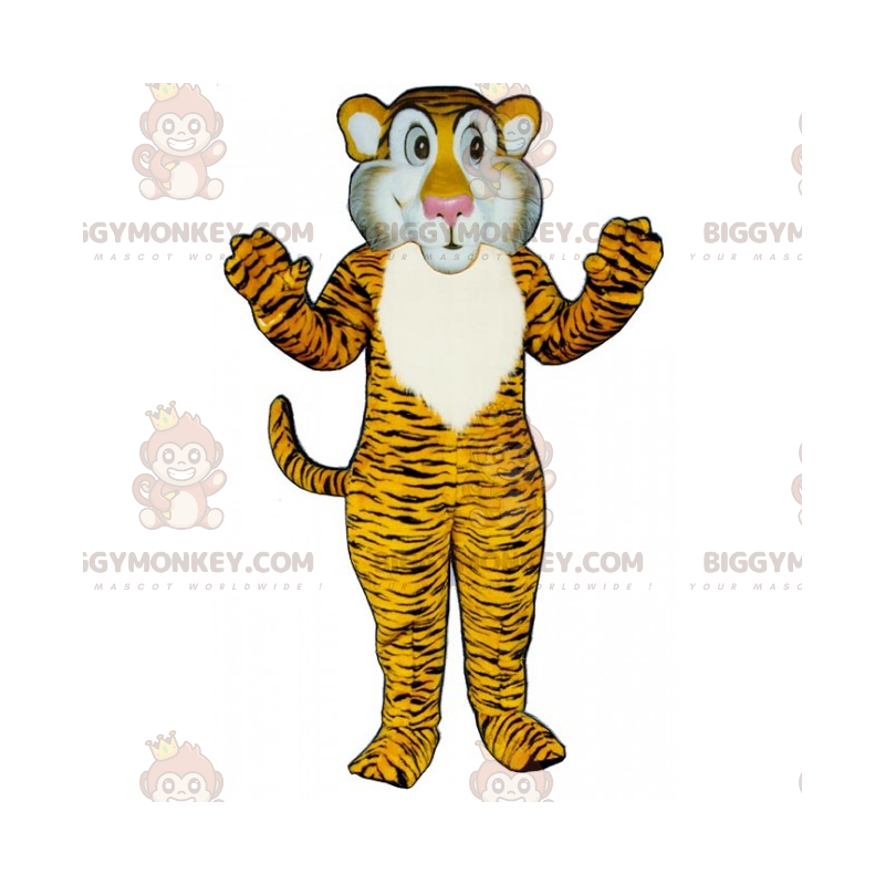 Costume da mascotte BIGGYMONKEY™ tigre dalle guance bianche -