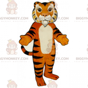BIGGYMONKEY™ Costume da mascotte tigre con capra bianca -