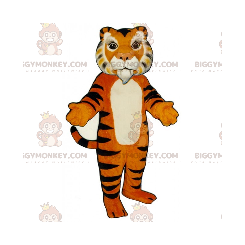 BIGGYMONKEY™ Costume da mascotte tigre con capra bianca -