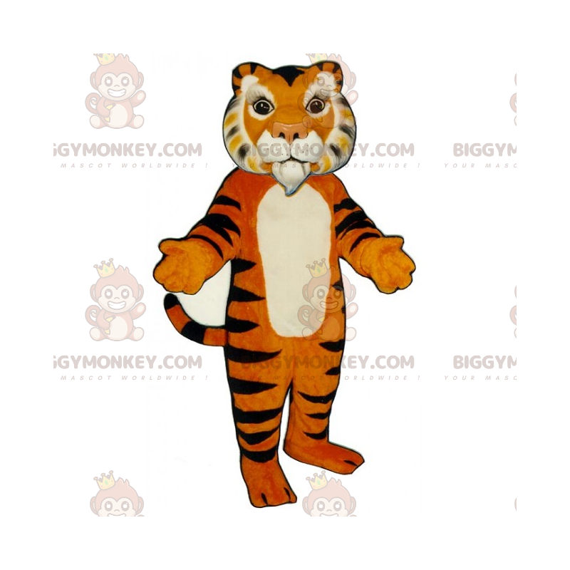 BIGGYMONKEY™ Tiger valkoisen vuohen maskottiasussa -