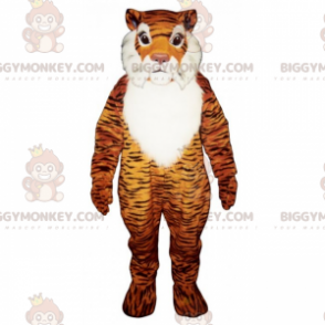 Tiger mit langen Haaren BIGGYMONKEY™ Maskottchen-Kostüm -