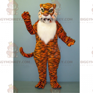 Costume de mascotte BIGGYMONKEY™ de tigre avec ventre blanc -
