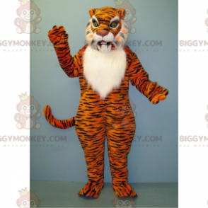 Tiger BIGGYMONKEY™ Maskottchenkostüm mit weißem Bauch -