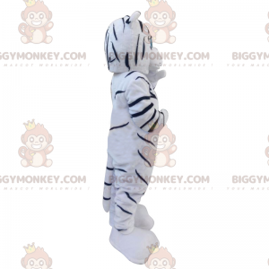 Weißer und schwarzer Tiger BIGGYMONKEY™ Maskottchen-Kostüm -