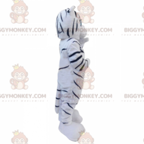 Valkoinen ja musta tiikeri BIGGYMONKEY™ maskottiasu -