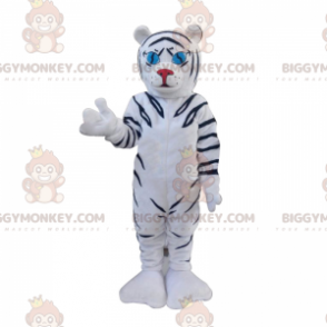 Valkoinen ja musta tiikeri BIGGYMONKEY™ maskottiasu -