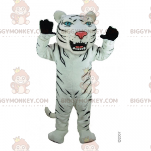 Costume da mascotte BIGGYMONKEY™ tigre bianca e nera -