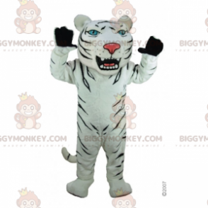 Traje de mascote de tigre branco e preto BIGGYMONKEY™ –