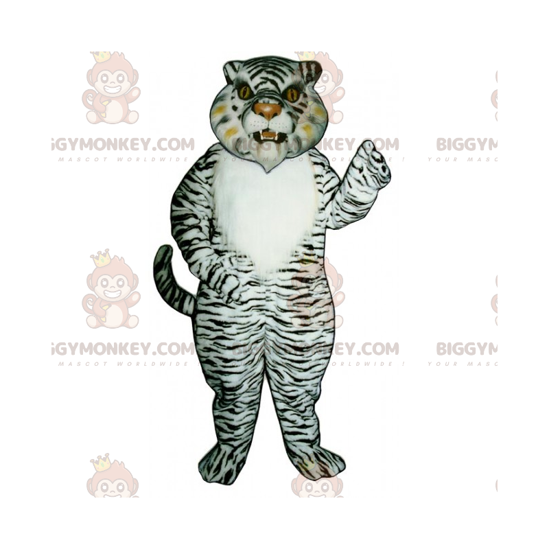 Snow Tiger BIGGYMONKEY™ Maskottchen-Kostüm - Biggymonkey.com