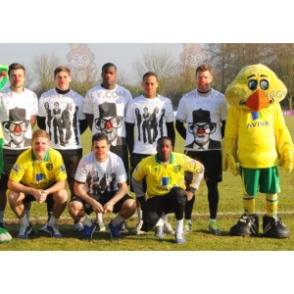 Στολή BIGGYMONKEY™ Yellow Chick Duck Mascot με αθλητικά ρούχα -