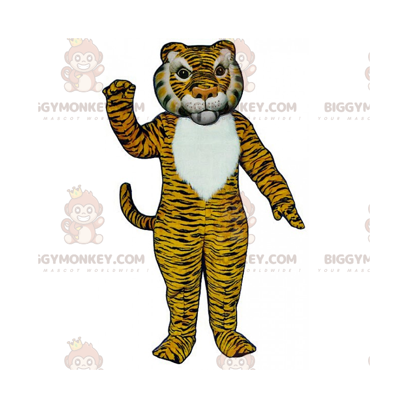 Keltainen ja musta tiikeri BIGGYMONKEY™ maskottiasu -