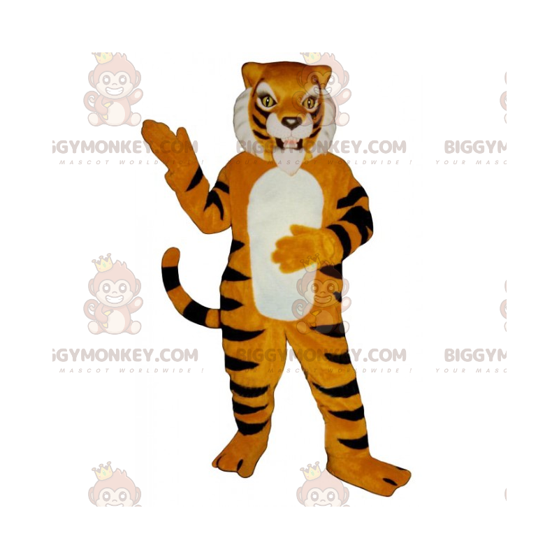 Oranssi ja musta tiikeri BIGGYMONKEY™ maskottiasu -