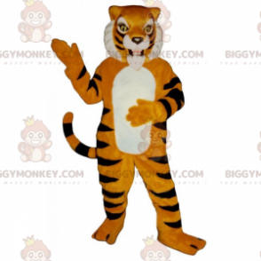 Traje de mascote BIGGYMONKEY™ de tigre laranja e preto –
