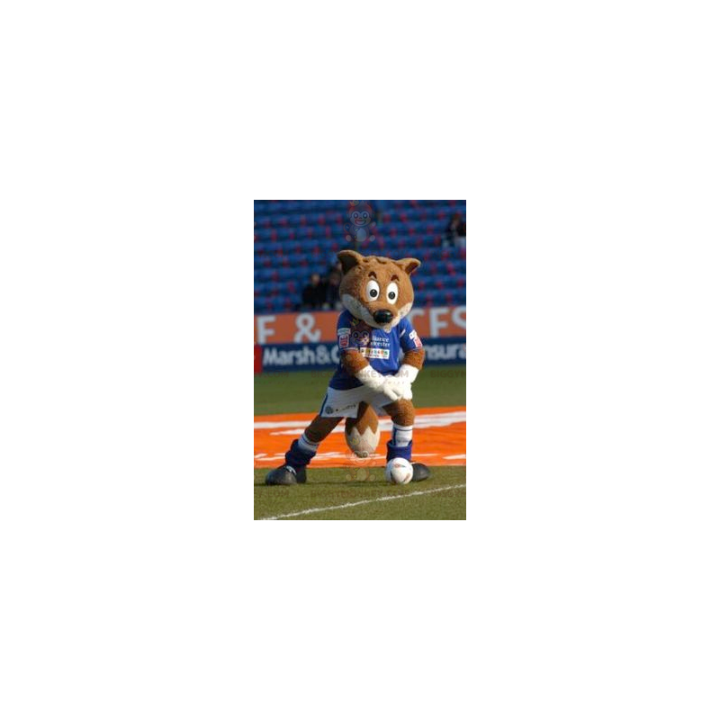 Kostým maskota hnědé lišky BIGGYMONKEY™ ve sportovním oblečení