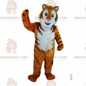 Costume de mascotte BIGGYMONKEY™ de tigre souriant -