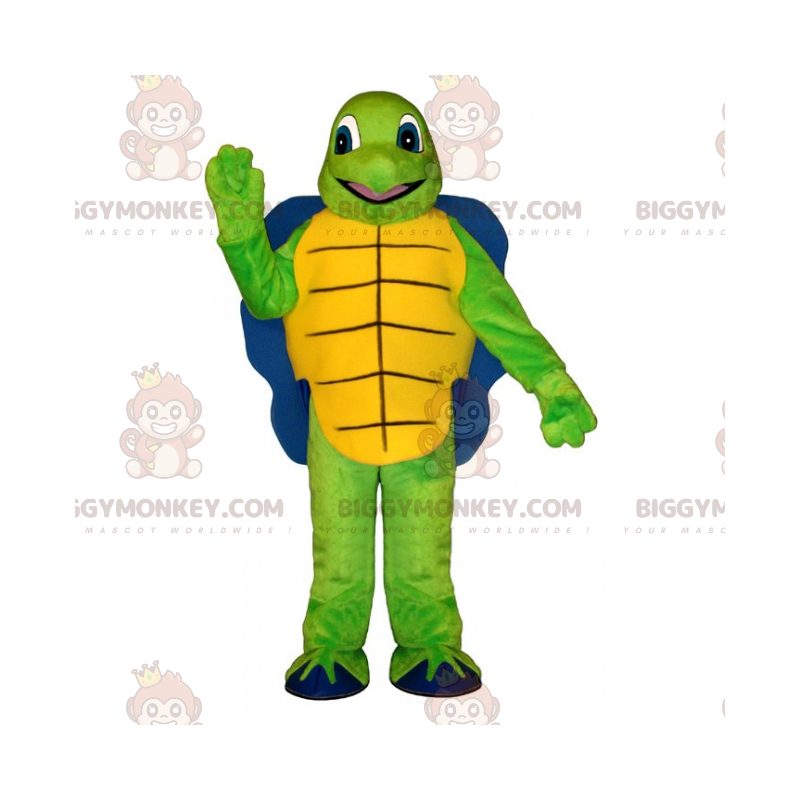 Turtle Mascot Costume BIGGYMONKEY™ med blå skal -