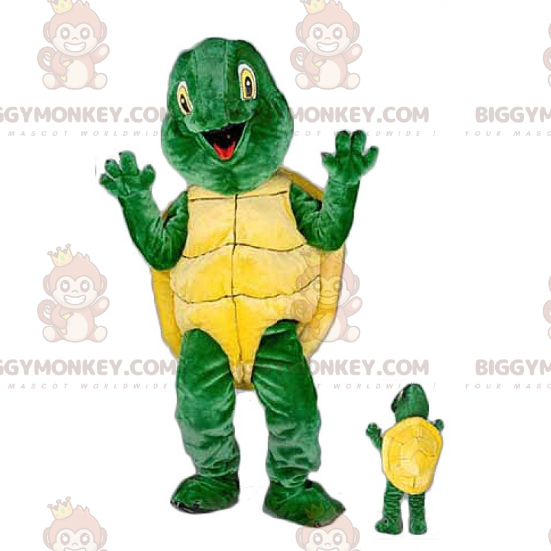 Traje de mascote de tartaruga sorridente BIGGYMONKEY™ –