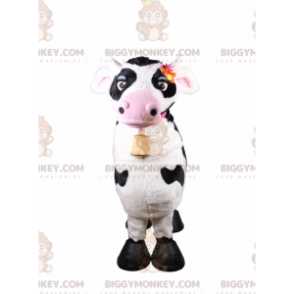 Costume da mascotte da mucca BIGGYMONKEY™ con colletto rosa e