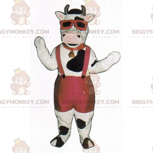 Disfraz de mascota de vaca BIGGYMONKEY™ con bermudas y tirantes