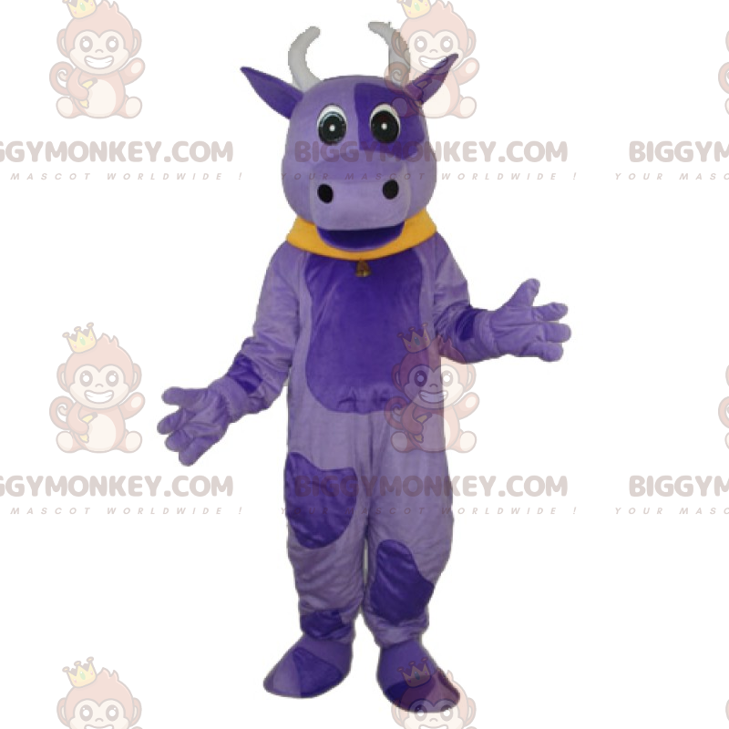 Costume della mascotte della mucca viola BIGGYMONKEY™ -