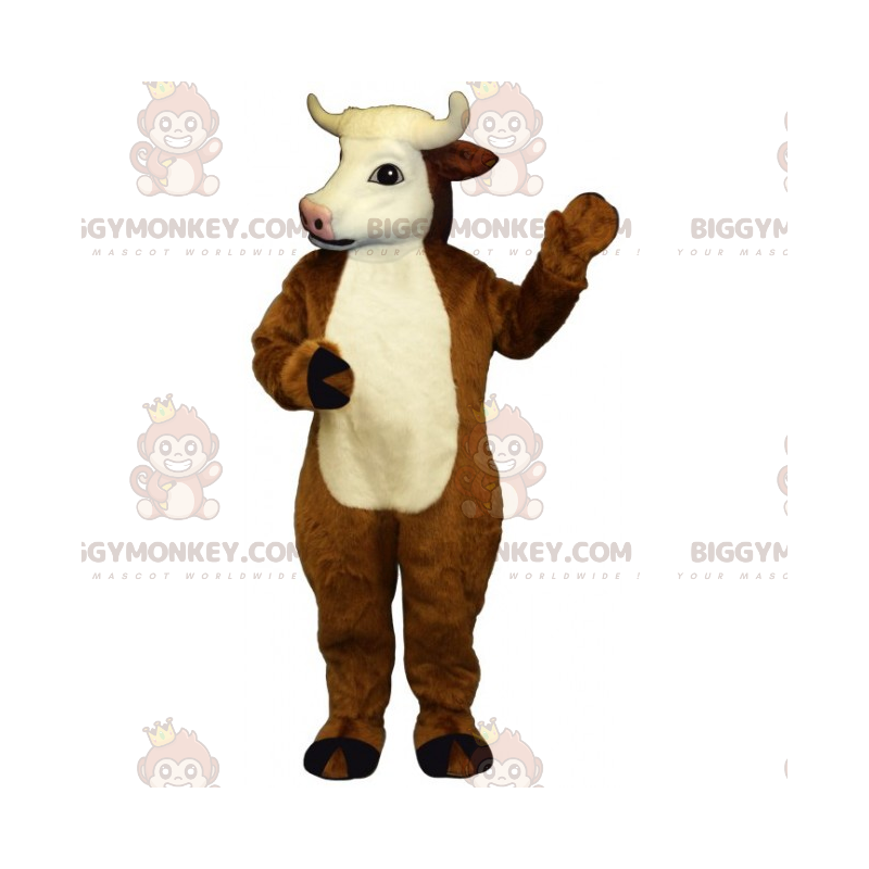 Costume de mascotte BIGGYMONKEY™ de vachette a la tète blanche