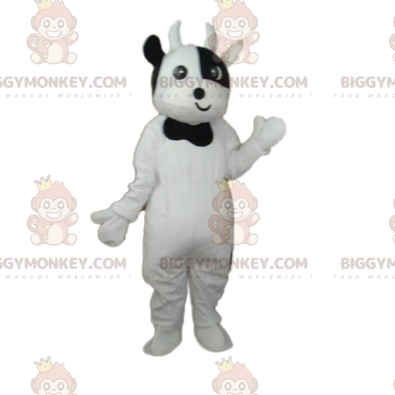 Costume de mascotte BIGGYMONKEY™ de vachette avec nœud papillon