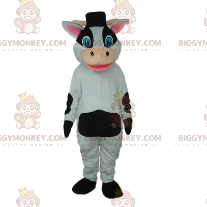 Disfraz de mascota BIGGYMONKEY™ de piel de vaca con sombrero