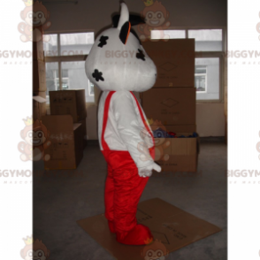 Koeienhuid BIGGYMONKEY™ mascottekostuum met overall -