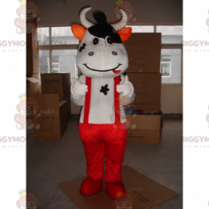Costume de mascotte BIGGYMONKEY™ de vachette avec salopette -