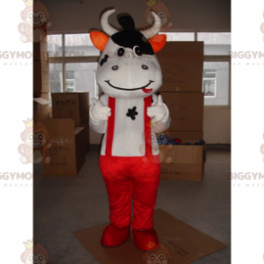 Disfraz de mascota BIGGYMONKEY™ de piel de vaca con overol -