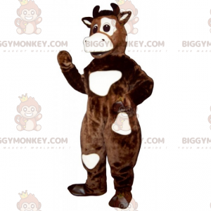 Cowhide BIGGYMONKEY™ Mascot Costume with Eye Patch –