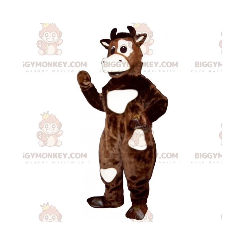 Costume de mascotte BIGGYMONKEY™ de vachette avec tache a l'œil