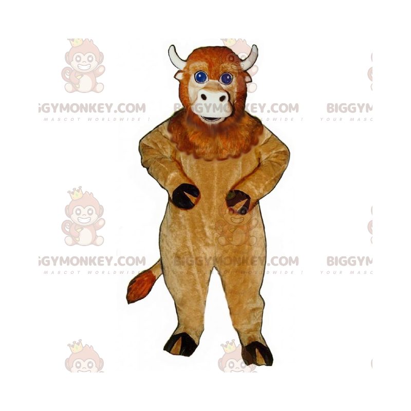 BIGGYMONKEY™ maskotkostume Tan kalv med blå øjne -