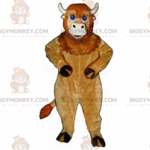 Costume de mascotte BIGGYMONKEY™ de vachette beige avec yeux