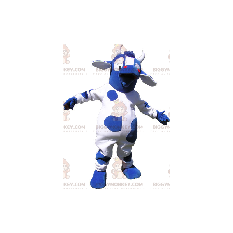 Costume da mascotte BIGGYMONKEY™ in pelle di vacchetta blu -