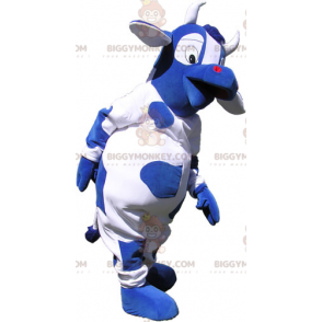 Costume da mascotte BIGGYMONKEY™ in pelle di vacchetta blu -