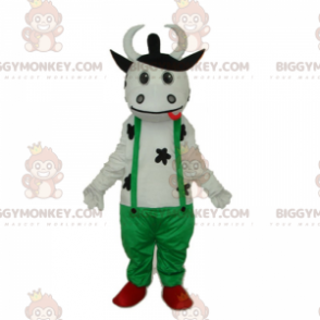 Ko i overall BIGGYMONKEY™ maskotdräkt - BiggyMonkey maskot