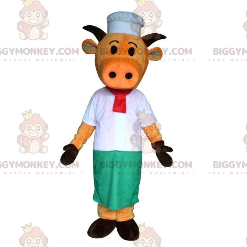 Cow BIGGYMONKEY™ Mascot Costume In Chef Outfit - Biggymonkey.com