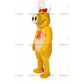 Yellow Cowhide BIGGYMONKEY™ Mascot Costume - Biggymonkey.com