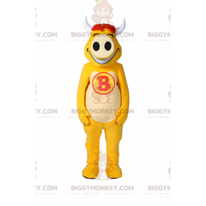 Disfraz de mascota BIGGYMONKEY™ de piel de vaca amarilla -