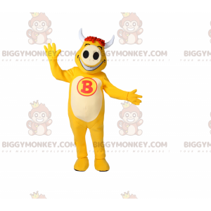 Disfraz de mascota BIGGYMONKEY™ de piel de vaca amarilla -