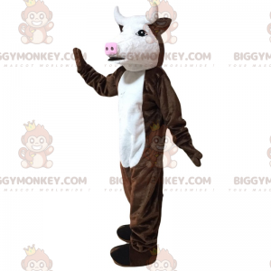 Pink Nosed Brun Kohud BIGGYMONKEY™ maskotkostume -