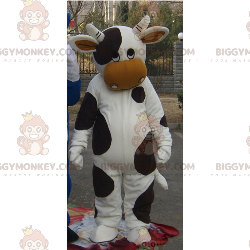 Disfraz de mascota BIGGYMONKEY™ de vaca con nariz bronceada -