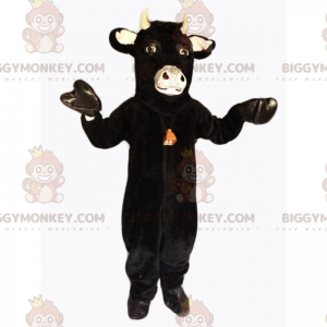 BIGGYMONKEY™ Black Bell Rindsleder-Maskottchen-Kostüm -