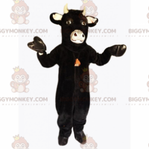 BIGGYMONKEY™ Black Bell lehmännahkainen maskottiasu -