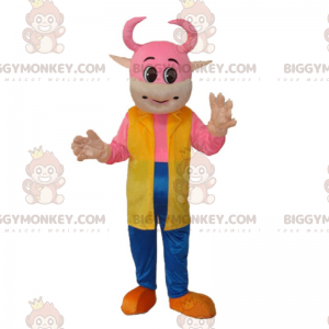 Disfraz de mascota BIGGYMONKEY™ de cuero de vaca rosa vaquero -