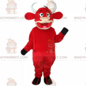 Costume de mascotte BIGGYMONKEY™ de vachette rouge avec une