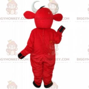 Costume da mascotte BIGGYMONKEY™ in pelle di vacchetta rossa